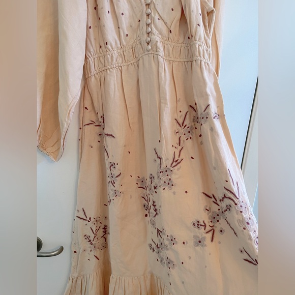 By Anthropologie Embroidered V-Neck Maxi Dress NWT - Picture 7 of 8